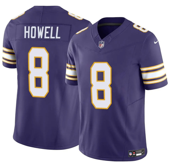 Men's Purple Minnesota Vikings #8 Sam Howell 2023 F.U.S.E. Throwback Vapor Untouchable Limited Stitched Jersey